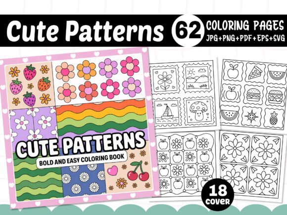 Cute & Patterns Bold Easy Coloring Pages