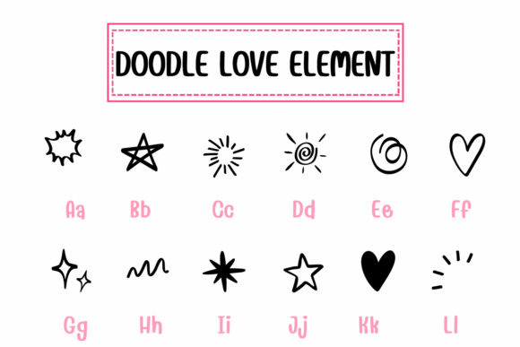 Doodle Love Element Font - Preview 1
