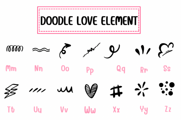Doodle Love Element Font - Preview 2