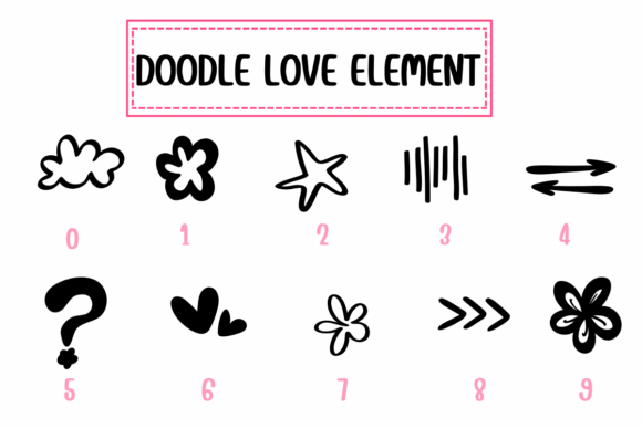 Doodle Love Element Font - Preview 3