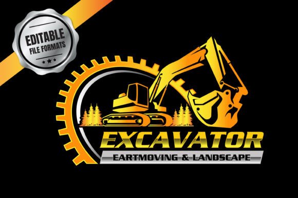 Excavator Heavy Vehicle Logo Grafika Logo Przez guavanaboy