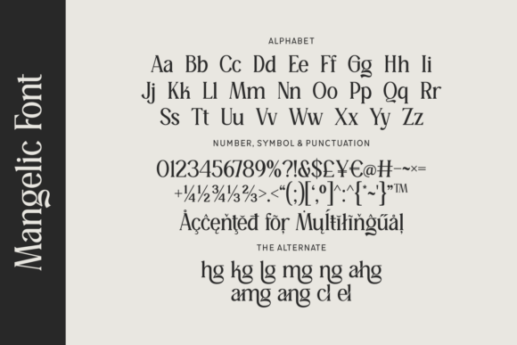 Mangelic Font PNG with transparent background - Preview 3