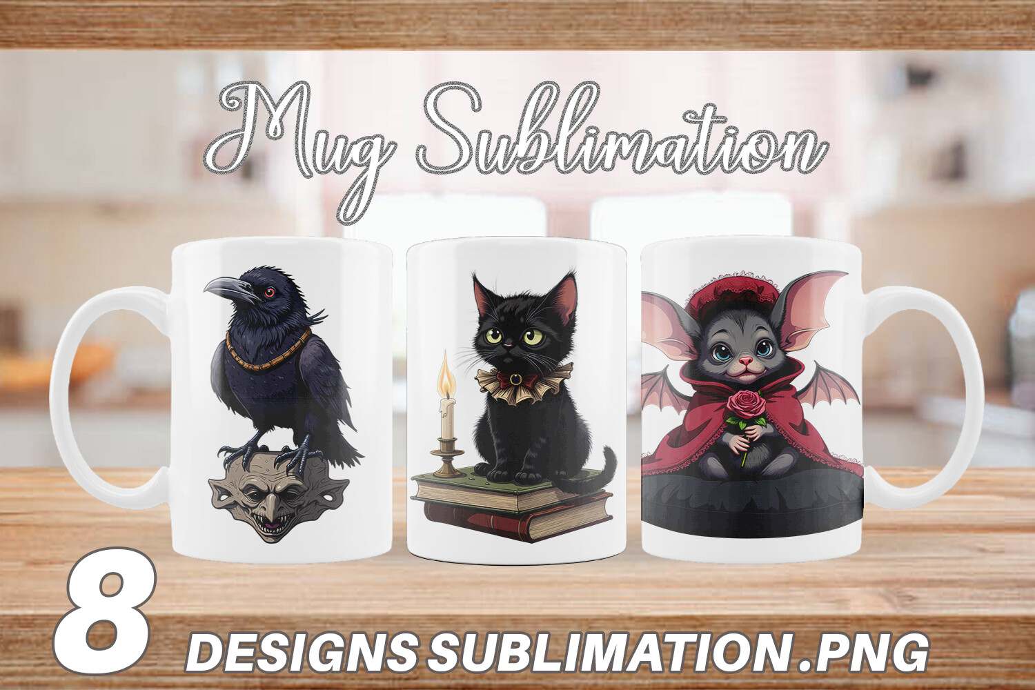 Mug Wrap Gothic Baby Animals Graphic by Artnoy · Creative Fabrica