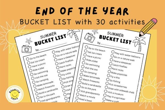SUMMER Bucket Check List Activities Grafica Asilo Di Bonalisa Smile