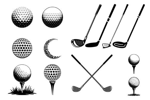 Vintage Golf Club Ball Set