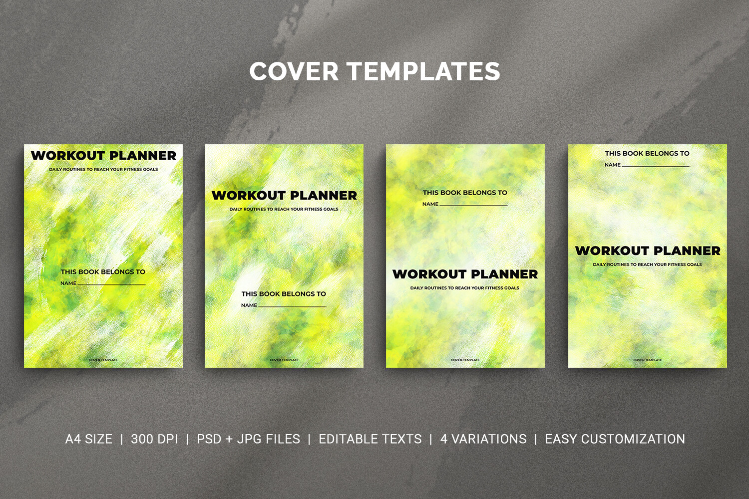 Workout Planner Cover Template Set Graphic by Pugazh Logan · Creative ...