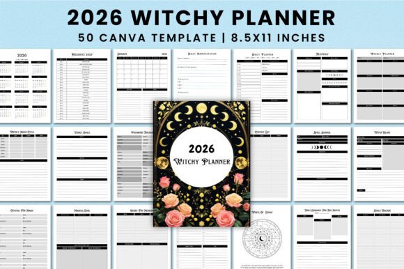 2026 Witchy Planner for Canva KDP