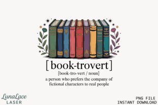 Book Trovert Design PNG Graphic by lunalacelaserds · Creative Fabrica