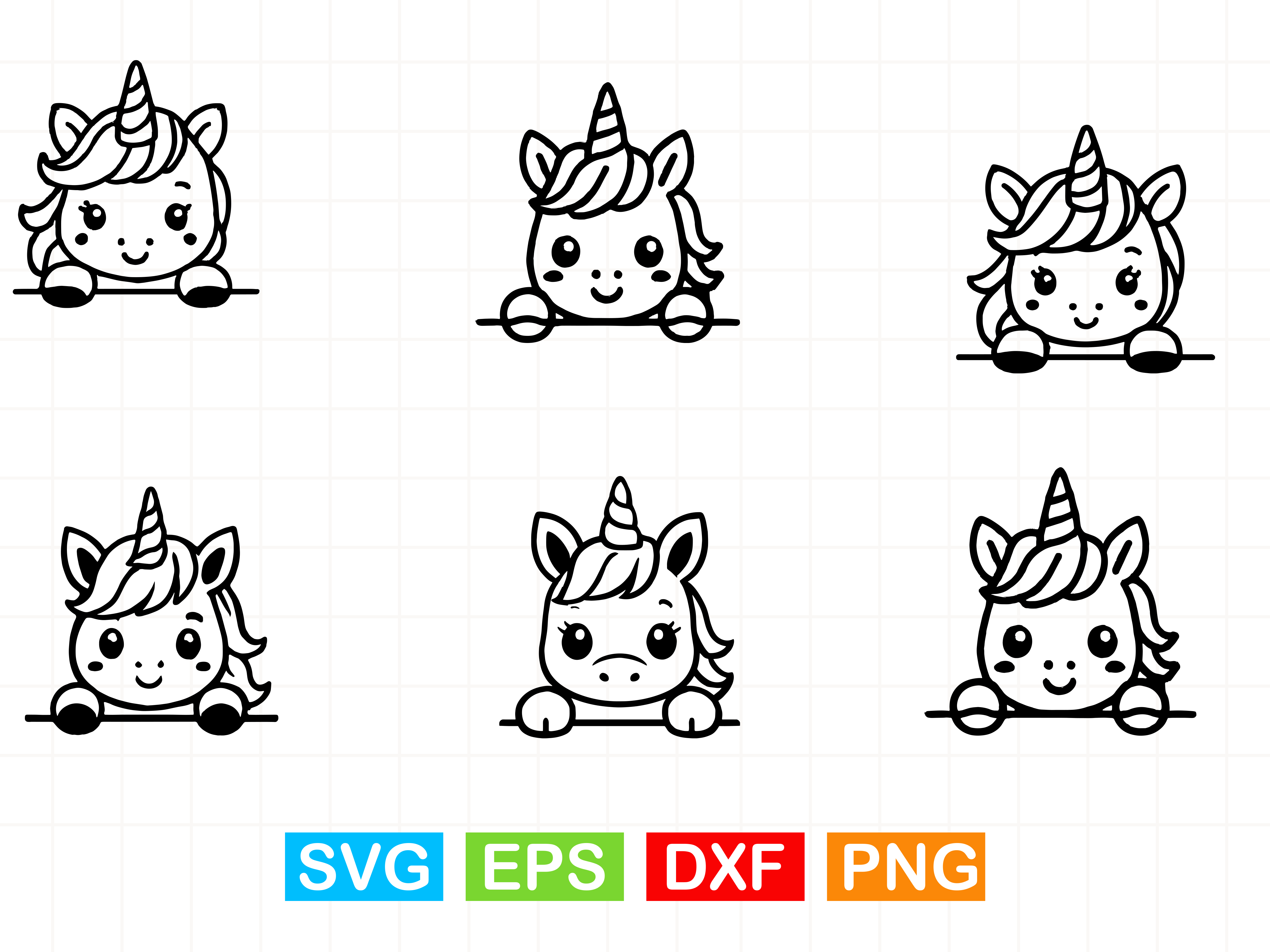 Cute Unicorn SVG, Unicorn Kawai Graphic by Creativity Designer ...