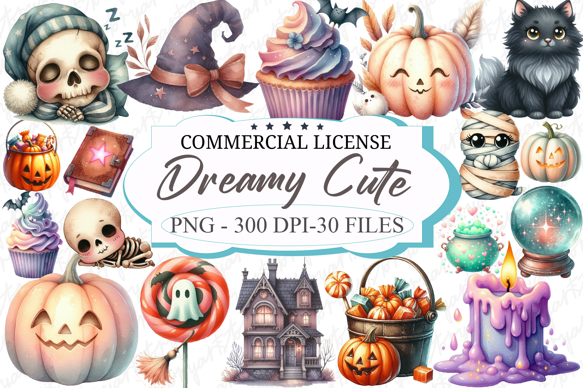 Dreamy Cute Halloween Clipart Graphic by ArtStory · Creative Fabrica