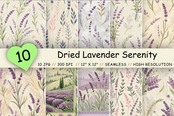 Dried Lavender Serenity Seamless Pattern Graphic by Florid Printables ...