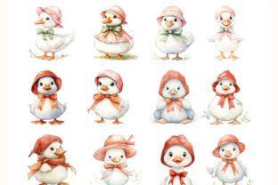 Goose Clipart – Cute Farm Animal PNG Graphic by Cozy Watercolor Studio ...
