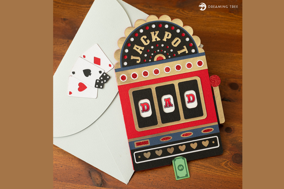 Lucky Pull Card SVG styled like a classic Vegas slot machine