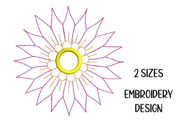 Minimal Mandala Flower Embroidery Design
