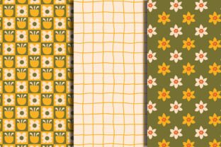 Retro Summer Abstract Seamless Patterns Graphic by Rin Green · Creative ...