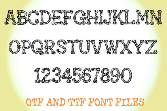 Rope Knots Font PNG with transparent background - Preview 1