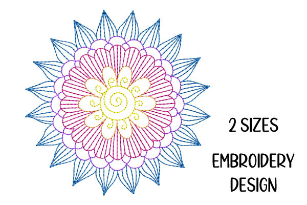 Small Mandala Flower Line Art Embroidery