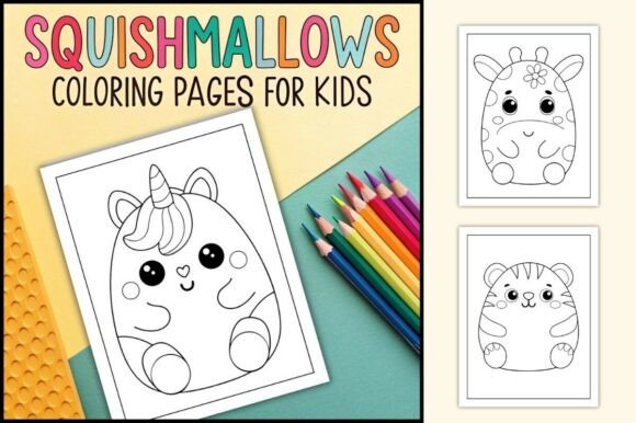 Squishmallow Coloring Pages for Kids Graphic by TheStudyKits · Creative ...
