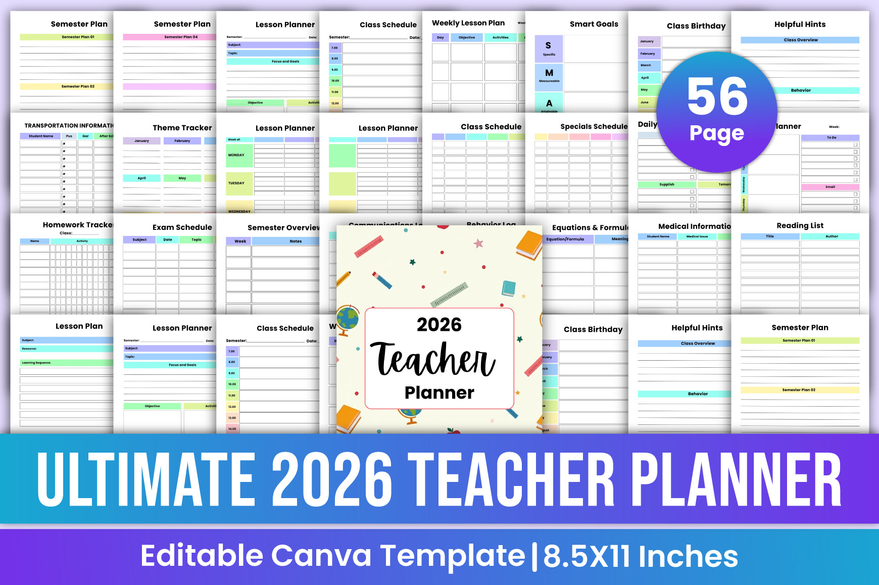 Ultimate 2026 Teacher Planner Canva Kdp Graphic by Mustafiz · Creative ...