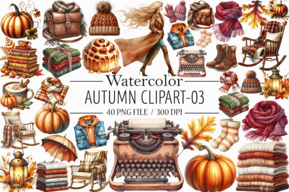 Watercolor Autumn Clipart-03 Graphic by LibbyWishes · Creative Fabrica