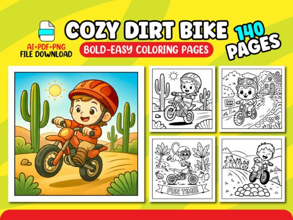 Cozy Dirt Bike Coloring Pages for Kdp