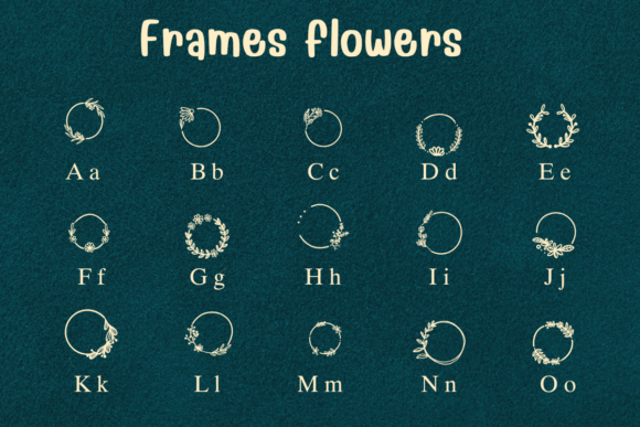Frames Flowers Font PNG with transparent background - Preview 1