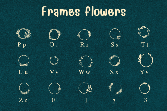 Frames Flowers Font PNG with transparent background - Preview 2