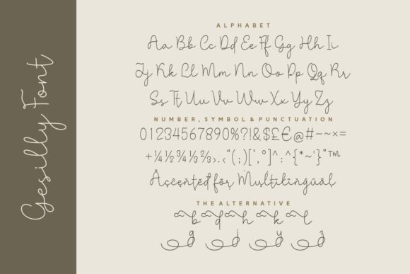 Gesilly Font PNG with transparent background - Preview 4