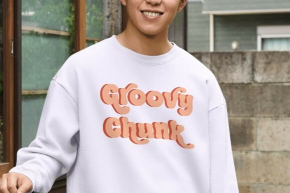 Groovy Chunk Font PNG with transparent background - Preview 2