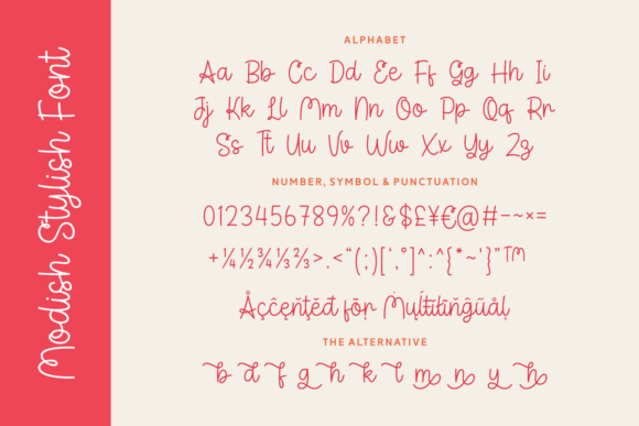 Modish Stylish Font PNG with transparent background - Preview 4