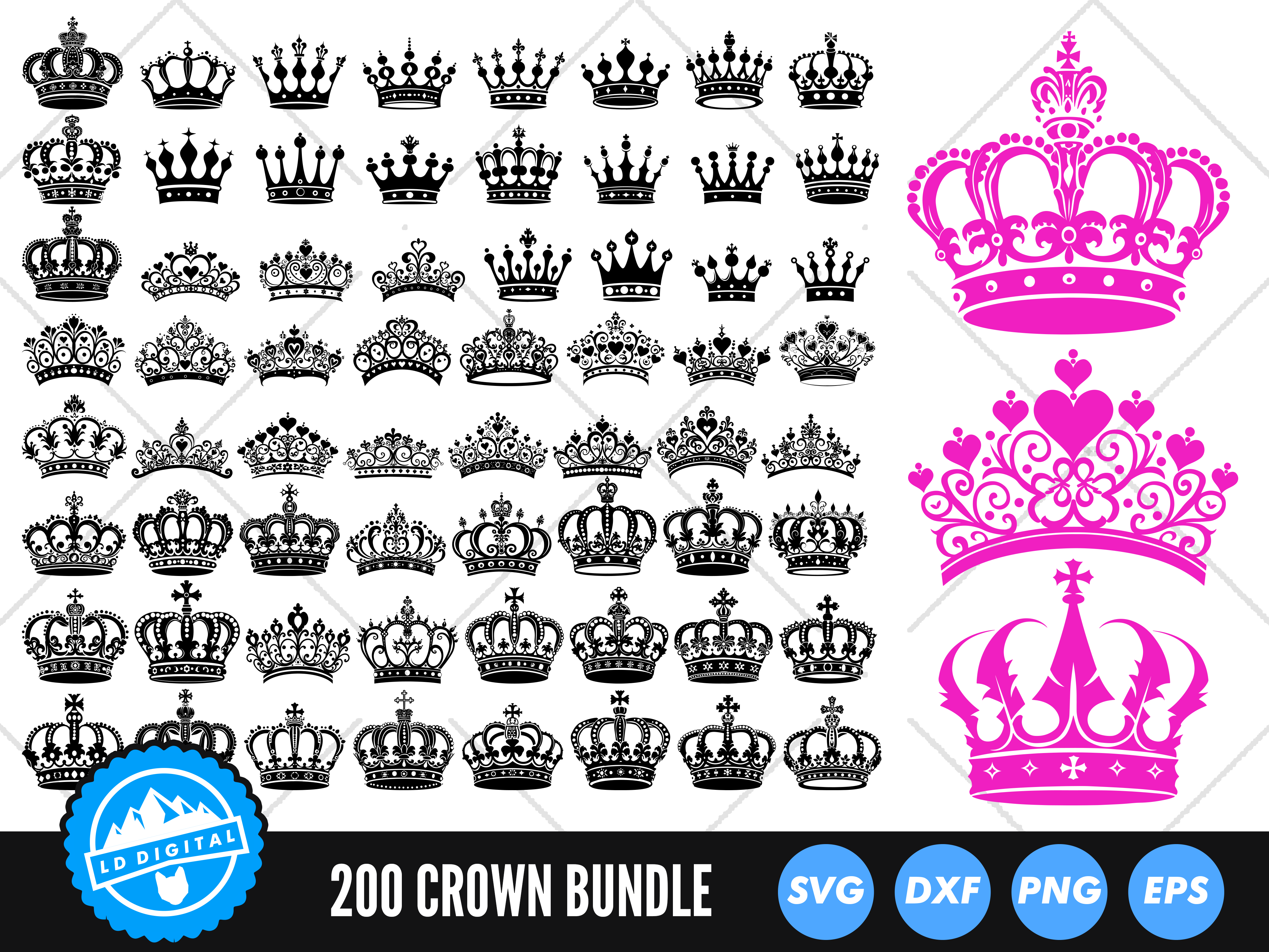 Royal Crown SVG Bundle, King Crown SVG