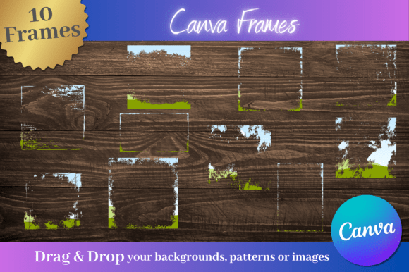 Distressed border custom Canva frame templates