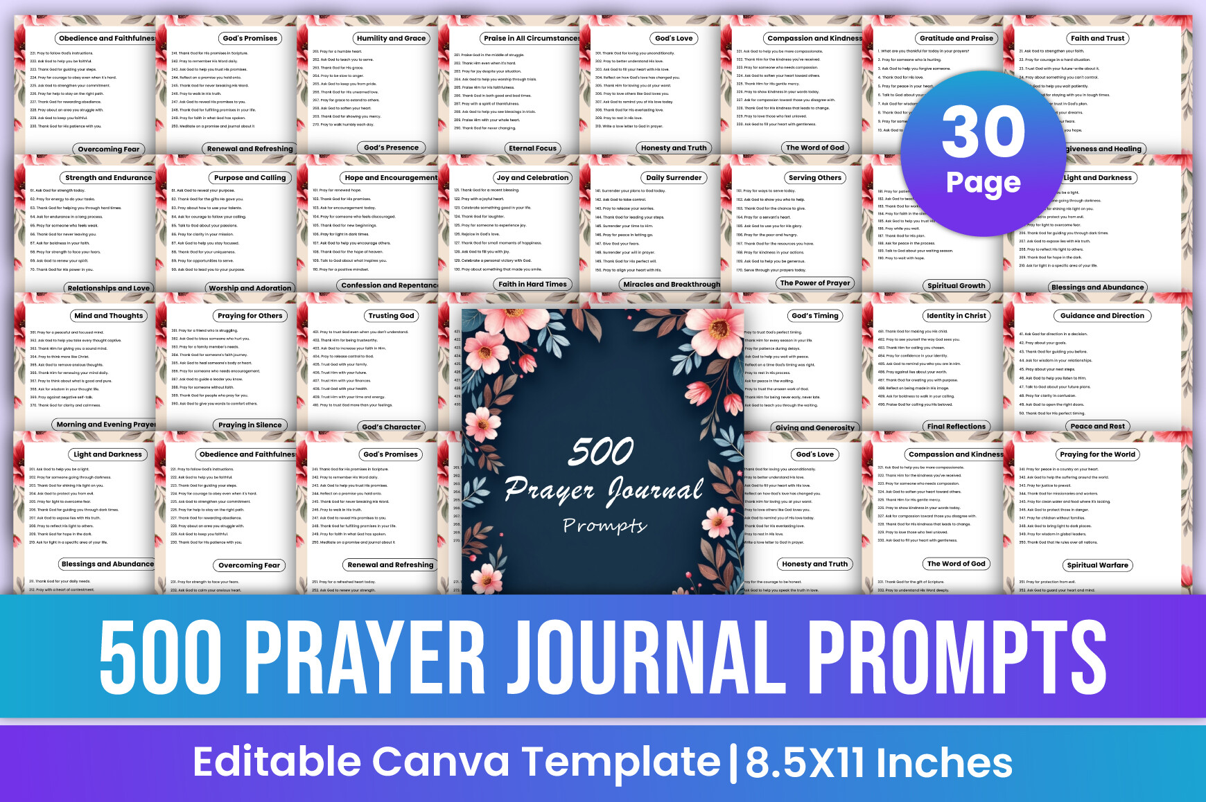 500 Prayer Journal Prompts Canva Kdp Graphic by Mustafiz · Creative Fabrica