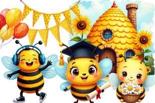 Cute Bees Clipart PNG Graphic by NataClipArts · Creative Fabrica