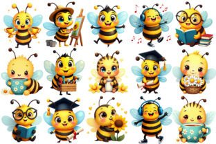 Cute Bees Clipart PNG Graphic by NataClipArts · Creative Fabrica
