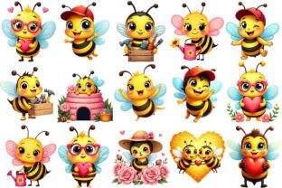 Cute Bees Clipart PNG Graphic by NataClipArts · Creative Fabrica