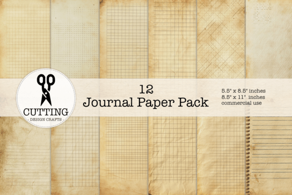 Vintage Lined & Grid Paper Bundle Graphic by CUTTING DESIGNCrafts ...