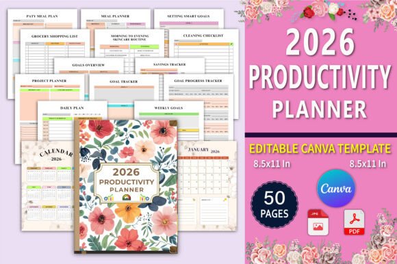 📝 2026 Productivity Planner Canva Graphic by designmela01 · Creative ...