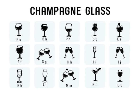 Champagne Glass Font - Preview 1
