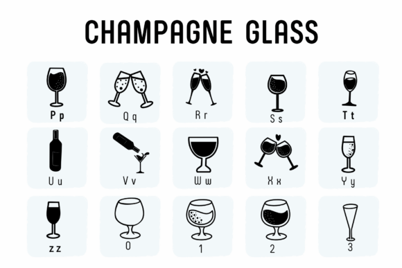Champagne Glass Font - Preview 2