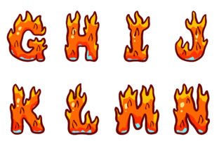 Fire Flames Lettering ABC Text Font SVG Graphic by squeebcreative ...