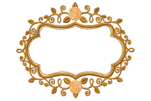 Frame Rose Embroidery Design