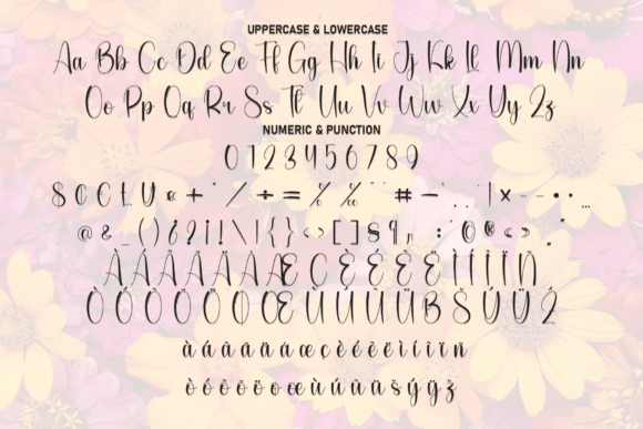 Love Flowers Font PNG with transparent background - Preview 6