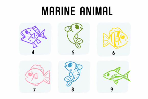 Marine Animal Font PNG with transparent background - Preview 3