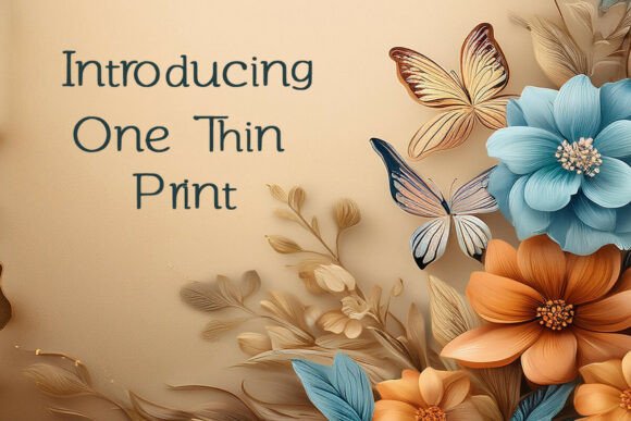 One Thin Print Font PNG with transparent background - Preview 1