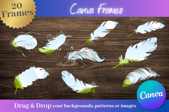 20 Custom Feather Canva Frames