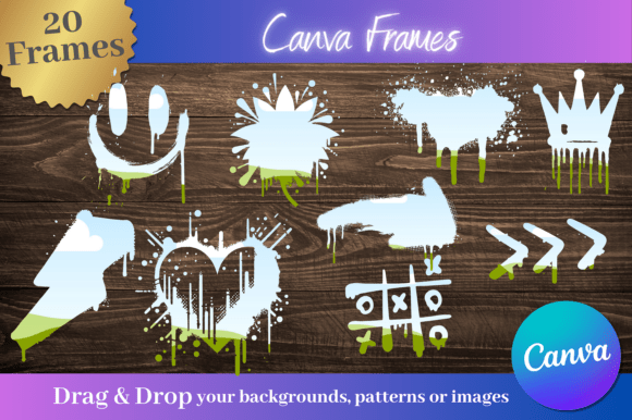 20 Custom Graffiti Canva Frames