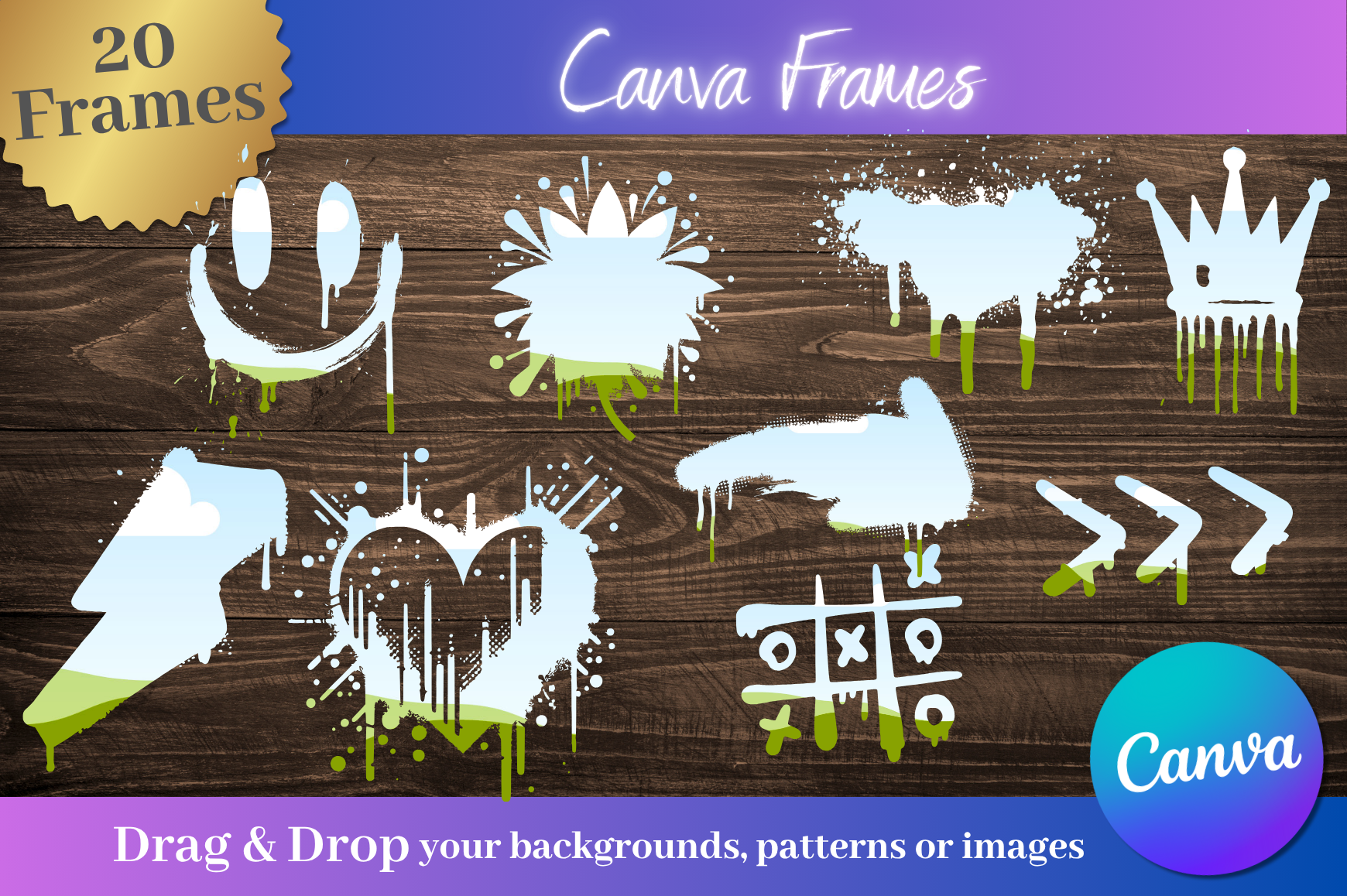 20 Custom Graffiti Canva Frames Graphic by Design Depot Graphics ...