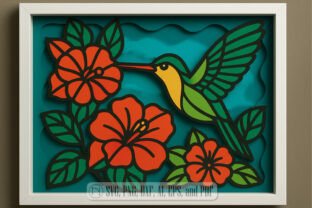 3D Hummingbirds Shadow Box SVG Bundle · Creative Fabrica