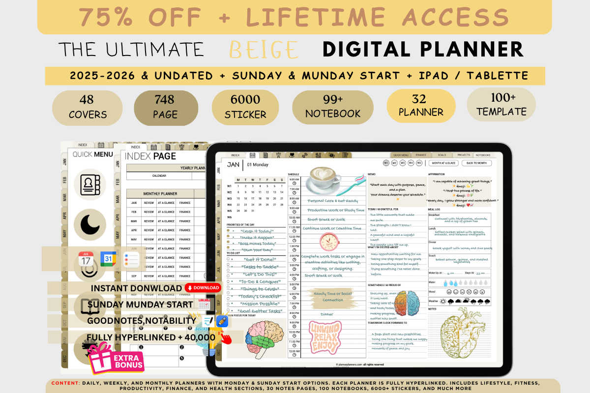 All-in-One Digital Planner 2025 2026 2027 & U Graphic by Plamarplanners ...